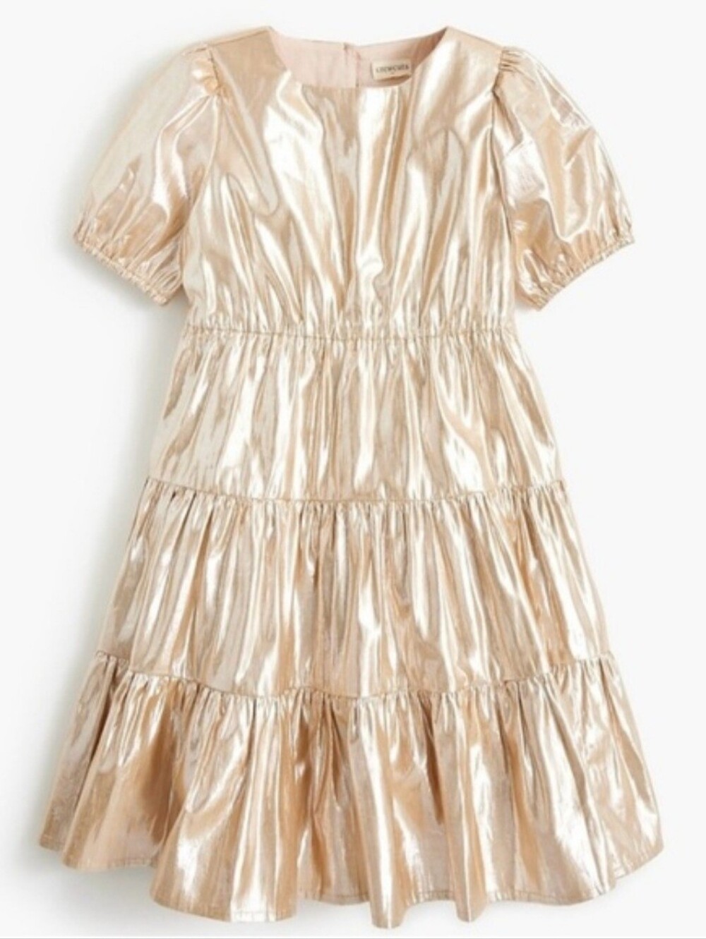 NWOT Crewcuts Tiered Gold Shimmer Dress Size 10